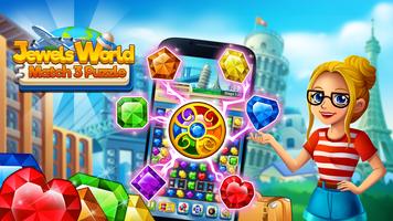 Jewels World Match 3 Puzzle پوسٹر