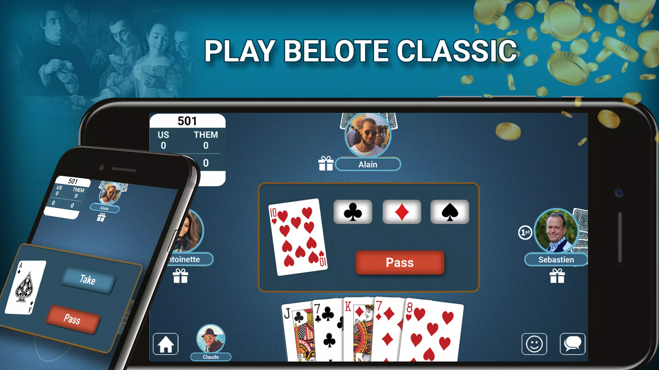 Belote Coinche - card game APK for Android - Download