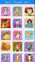Pixel Art Doll Color by Number Adult Painting Book Poster