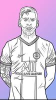 Messi coloring game draw poster