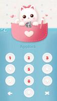 AppLock Live Theme Winking Kitty – Paid Theme captura de pantalla 1