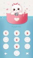 AppLock Live Theme Winking Kitty – Paid Theme capture d'écran 1