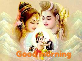 Shiv Parvati Good Morning Greetings Affiche