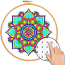 Mandala Cross Stitch Color By Number : Pixel Art APK