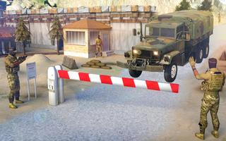 indian army truck driving: military truck mission الملصق