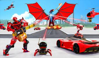 Dragon Robot Police Car Game الملصق