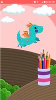 Dragon Coloring Pages For Kids Affiche