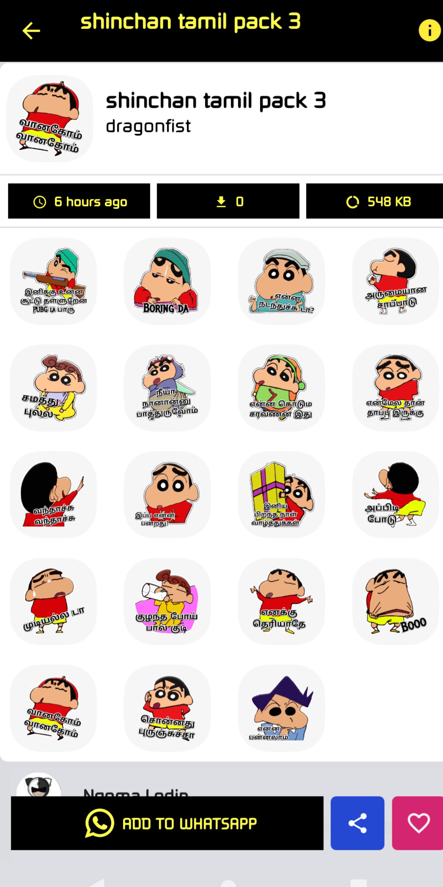Wastickers Shinchan Tamil Stickers For Android Apk Download