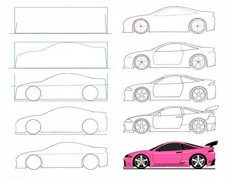 how to draw a car easy step by step