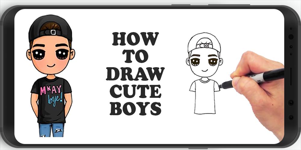 Featured image of post How To Draw A Cute Boy / To draw the head in the front view first draw a vertical line to help you insure that both sides are equal.