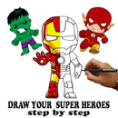 Draw Chibi SuperHeroes Caracters APK