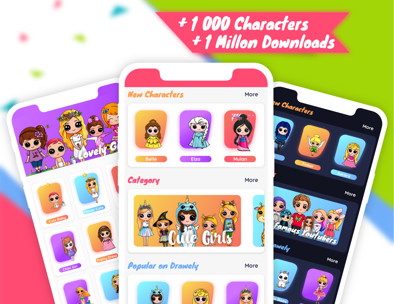 Download Drawely - How To Draw Cute Girls and Coloring Book APK 100 ...