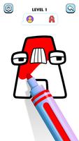 Alphabet Paint Color by Number постер