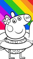 Peppa porco colorir livro Cartaz