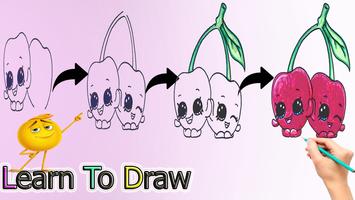 How To Draw cute Fruits Affiche