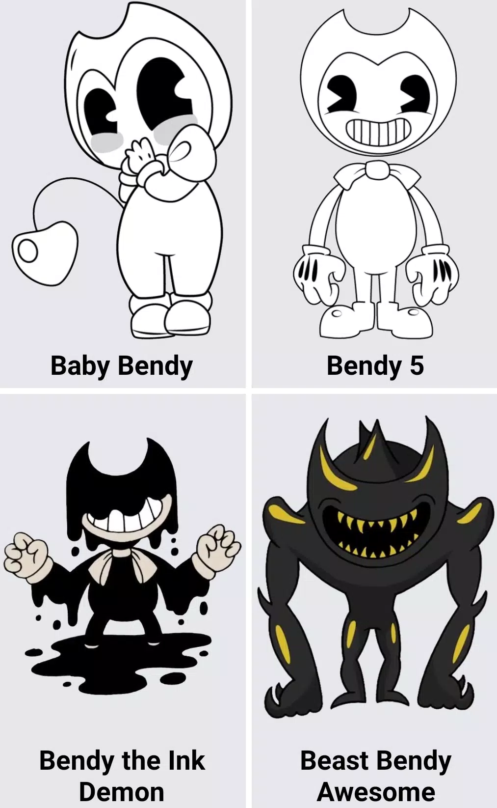 DESENHANDO PERSONAGENS DE JOGOS PASSO A PASSO - Among Us, Bendy