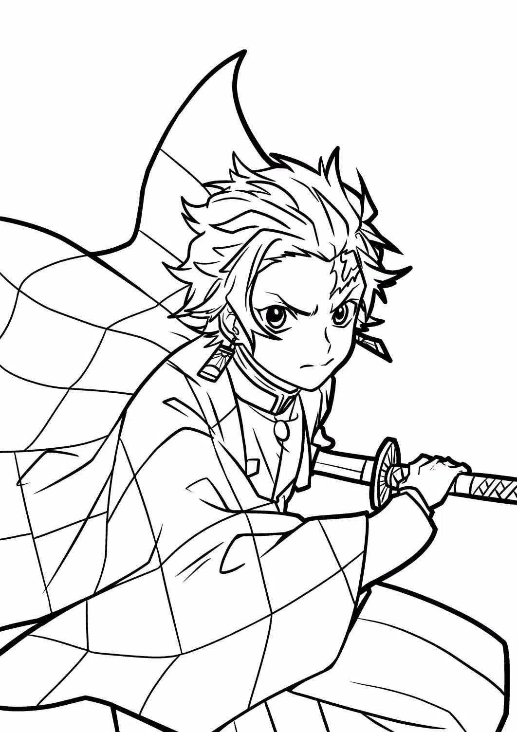 Desenhos para colorir de Tanjiro Kamado de Demon Slayer - Desenhos para  colorir gratuitos para impressão