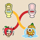 Fruit Cat Rush: Draw to Toilet ícone