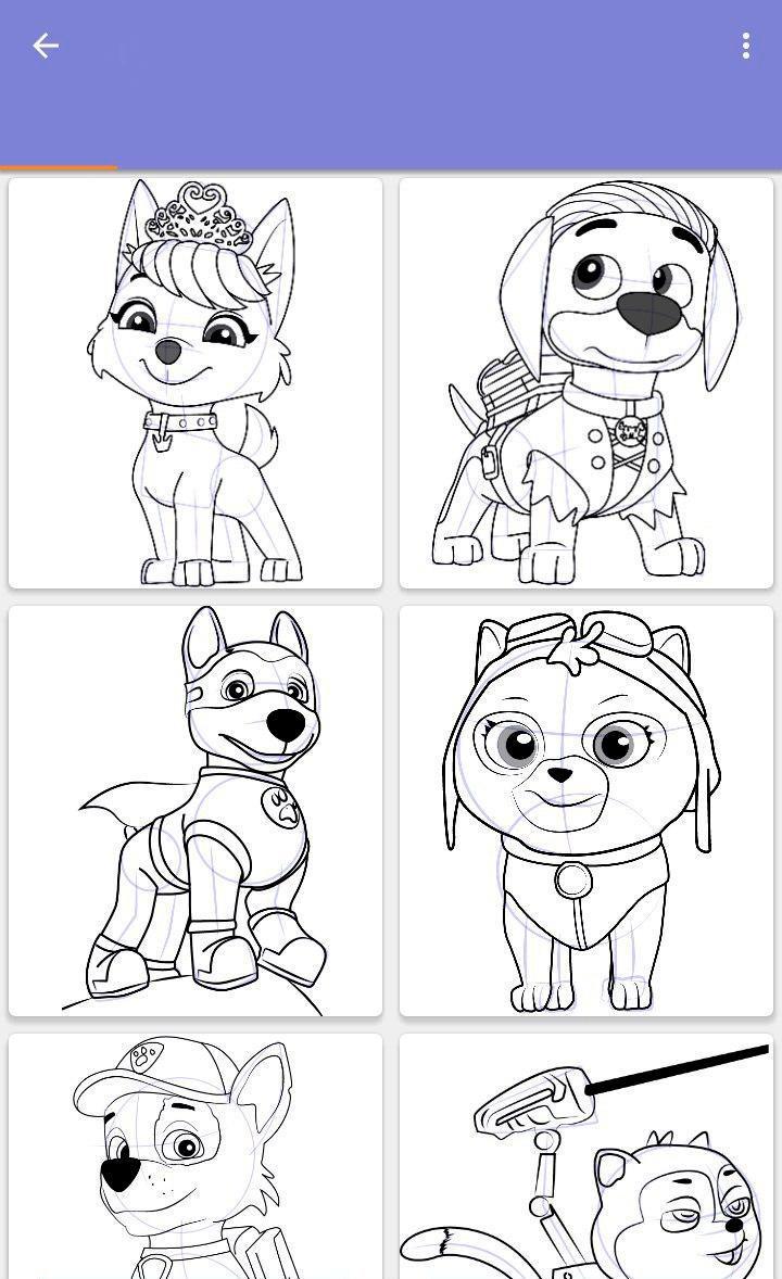 Gymnast træk uld over øjnene I navnet Patrol Draw. Drawing Paw Dogs for Android - APK Download