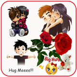 Hug Me Love Stickers & valenti icône