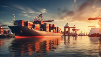 Container Ship Logistics Game Plakat