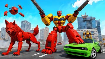 Wolf Robot Car Transform Fight Plakat