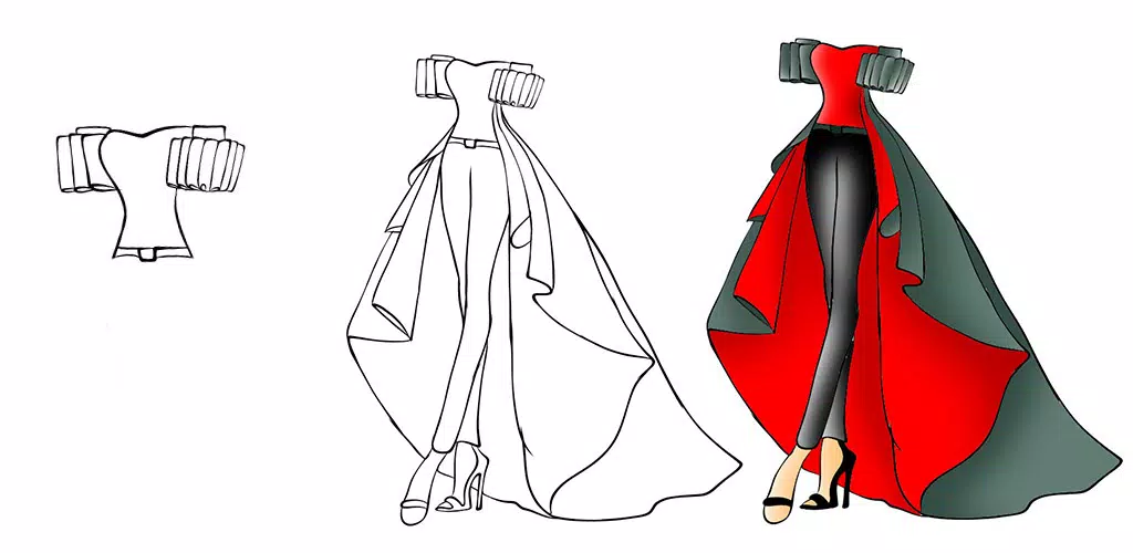 how to draw dress gown -cómo dibujar tela APK for Android Download