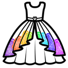 Dress Coloring Game Glitter icône