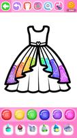 Poster Dress Coloring Game Glitter