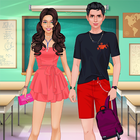 School Couple dress up icône