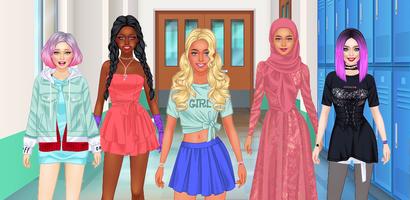 School girl Dress up پوسٹر