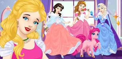 Princesses team Dress up poster