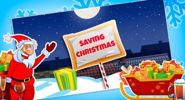 Jogos de arcada de Natal. Salvar o Papai Noel Cartaz