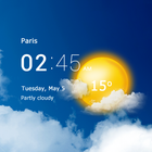 Transparent clock and weather icon