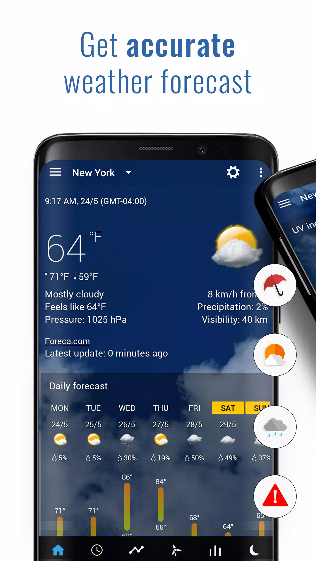 Transparent zegar i pogoda APK do pobrania na Androida