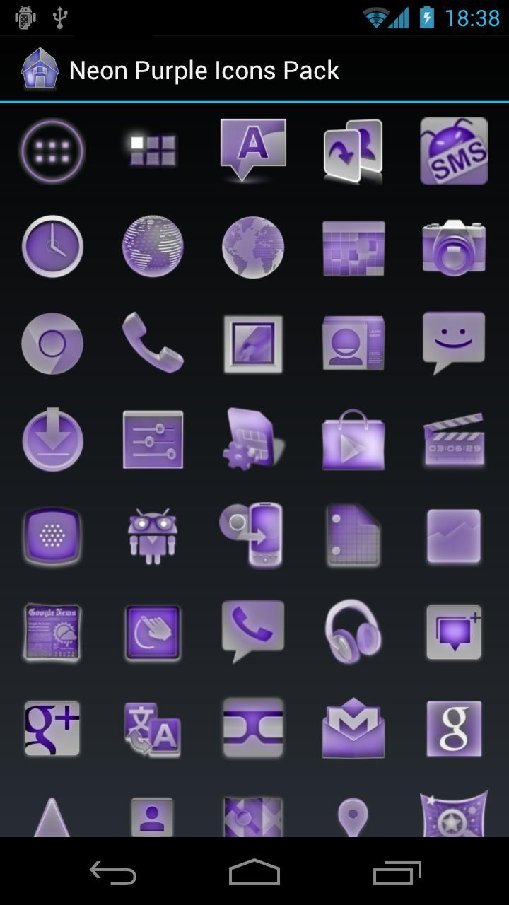 Neon Purple Icons Pack Adw Go For Android Apk Download - neon purple and black roblox logo