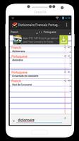 Dictionnaire FrançaisPortugais screenshot 1