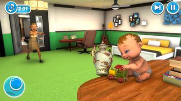 virtuel bébé mère simulateur famille Jeux Affiche