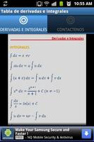 Tabla Derivadas e Integrales capture d'écran 1