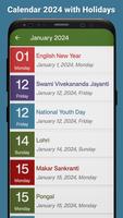 Calendar 2024 with Holidays captura de pantalla 2