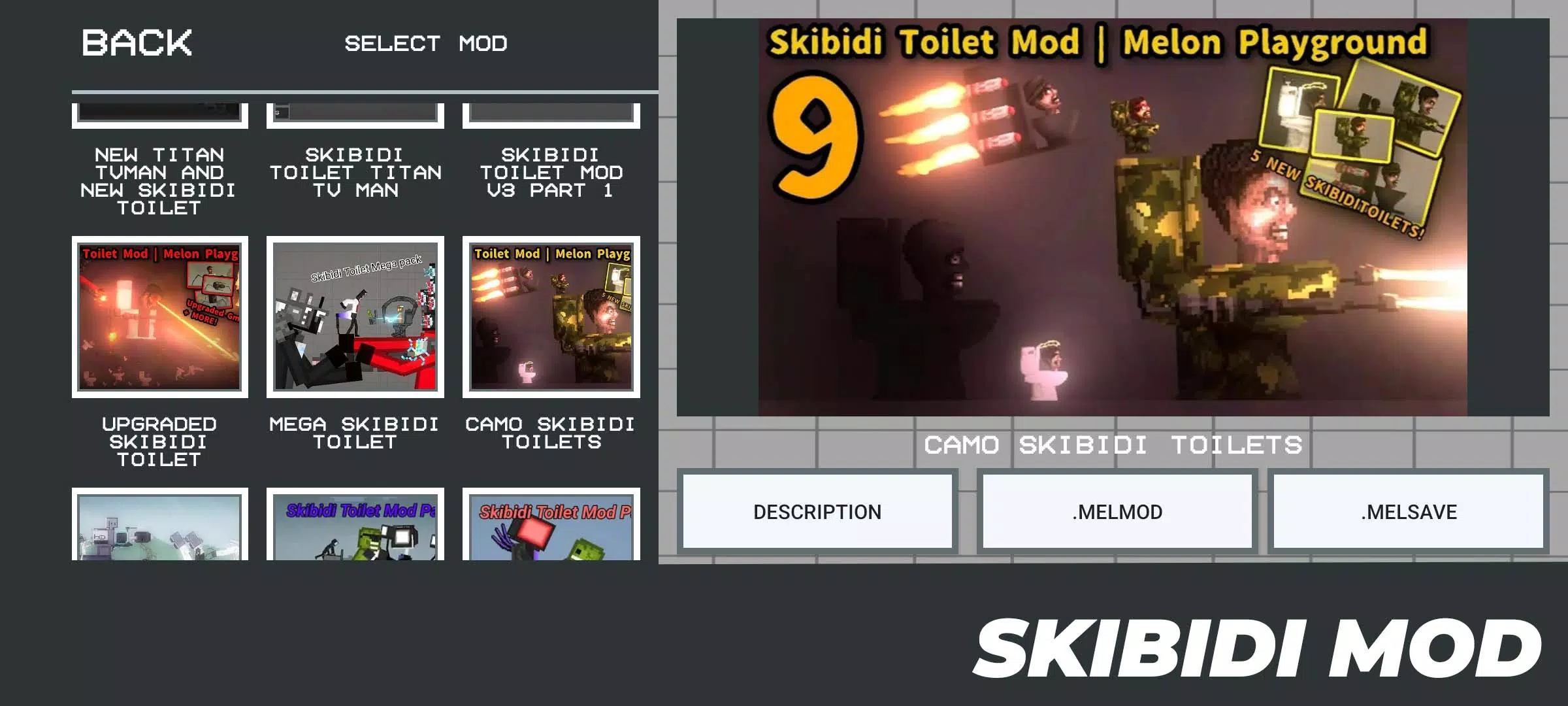 skibidi toilet mod v5-cameraman - Mods for Melon Playground Sandbox PG