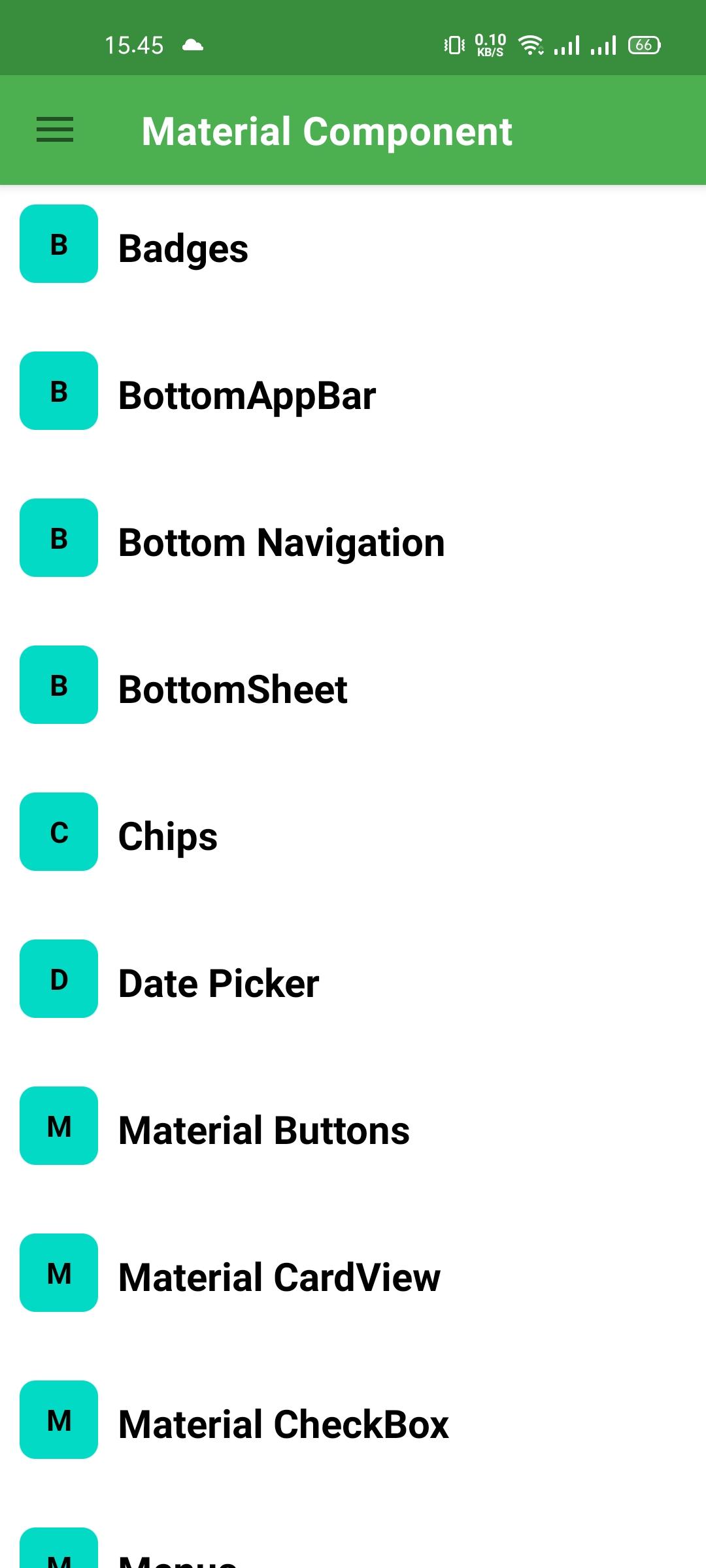 Material components. Android material components. All Android components.