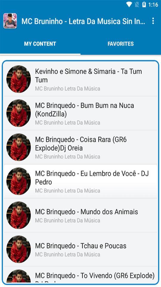 Download MC Bruninho Letra Da Música Sin Internet Free for Android