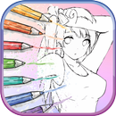 Anime Girl Manga- Libro para colorear APK