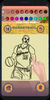 لاعب كرة السلة وكتاب تلوين الشعار تصوير الشاشة 1