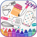 Kitchen Equipment coloring & drawing books-APK