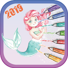 Mermaid Princess -coloring page 2019 simgesi