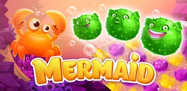 Mermaid -puzzleのパズルゲーム宝match-3