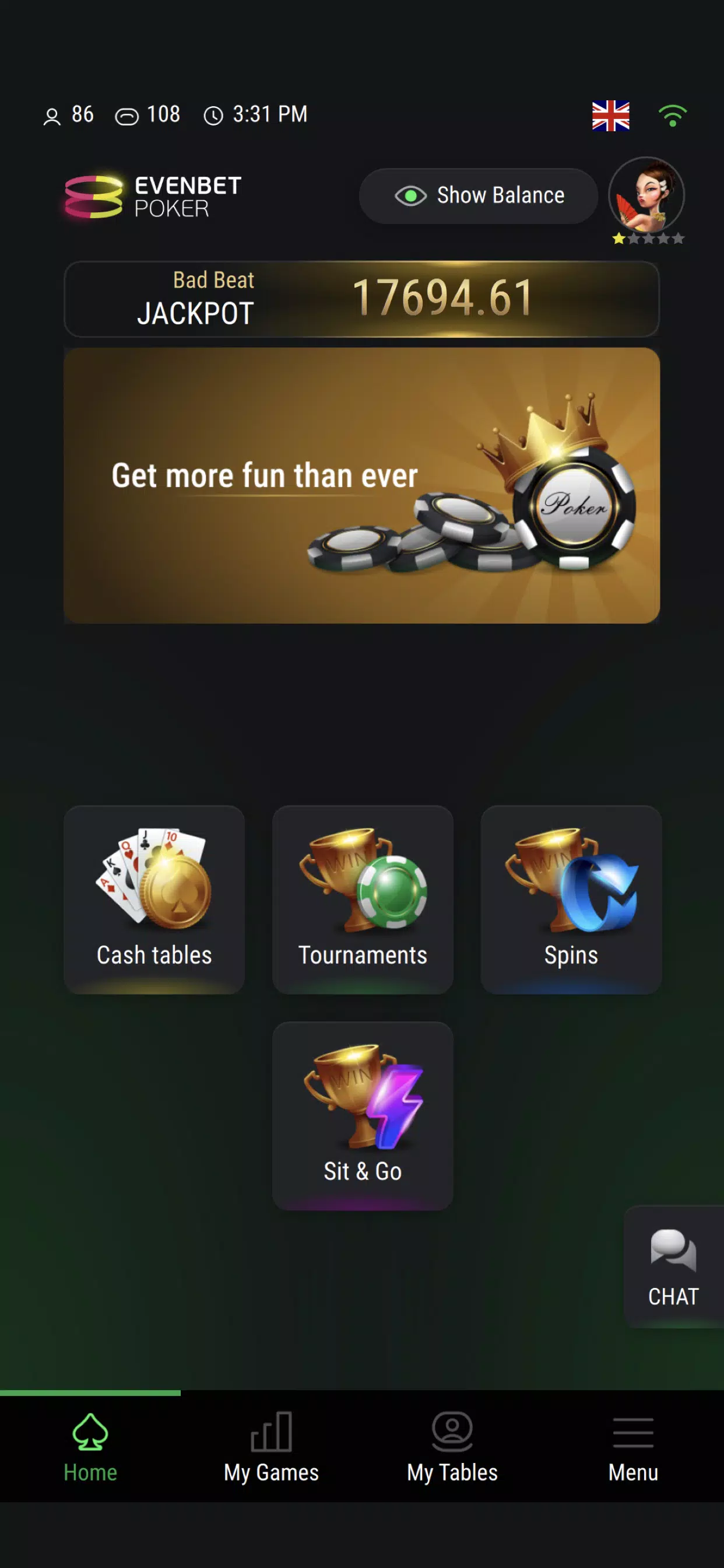 Evenbet Poker