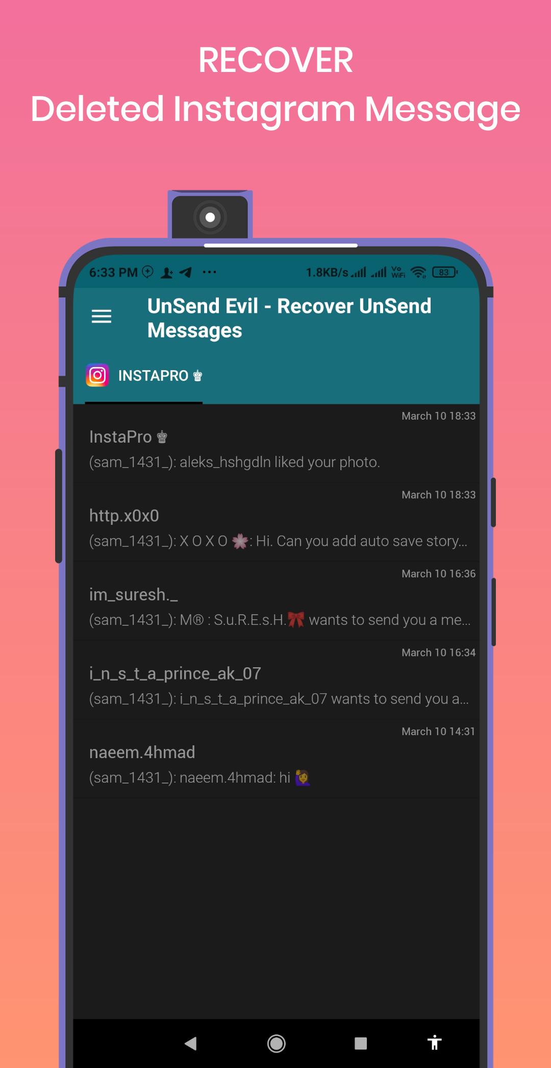 Unsend Evil Recover Instagram Fb Unsend Messages For Android Apk Download